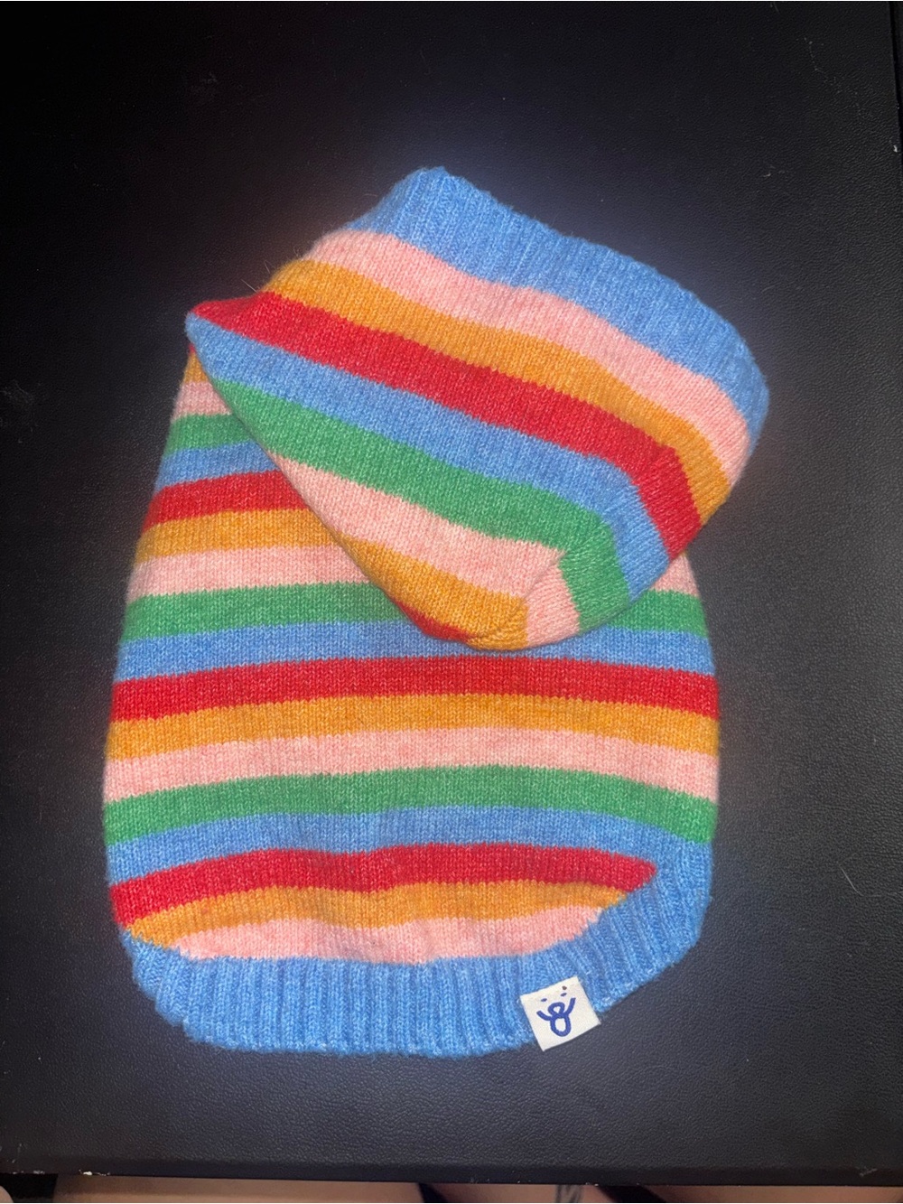 Rainbow Stripe Knit Dog Sweater - Multicolor